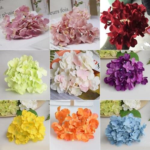 Artificial Hydrangea Bouquet Flower Silk Flowers with Free Stem for Home Wedding Decoration Gift SEC88