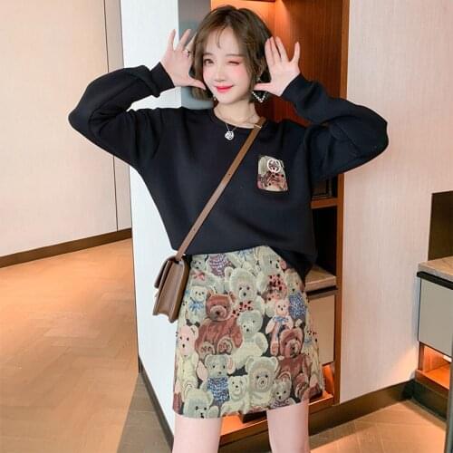 Pasted space cotton sweater+Jacquard beads A Half skirt suit 2021 Spring new High Quality Top Quality