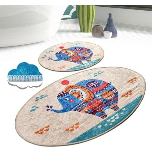 Bath Mat Digital Print 2pcs Set Home Etnic Anti-slip Home Floor Decoration Bedroom Entrance Doormat Bathroom Carpet Non Slip