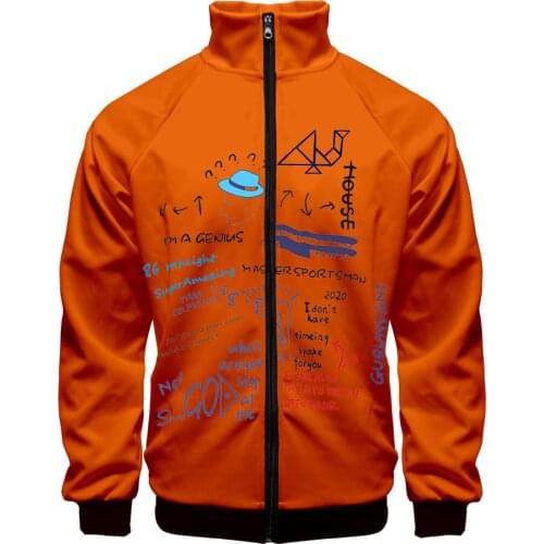 2020 Graffiti 3D Printed Stand Collar Zipper Jacket Men/women Casual Long Sleeve Jackets kpop All-match Streetwear Clothes