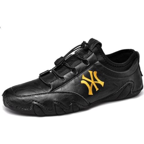 Sneakers Men Cow Leather Casual Shoes Big Size 46 Male Boat Shoes Breathable Driving Loafers Genuine Leather Zapatillas Hombre