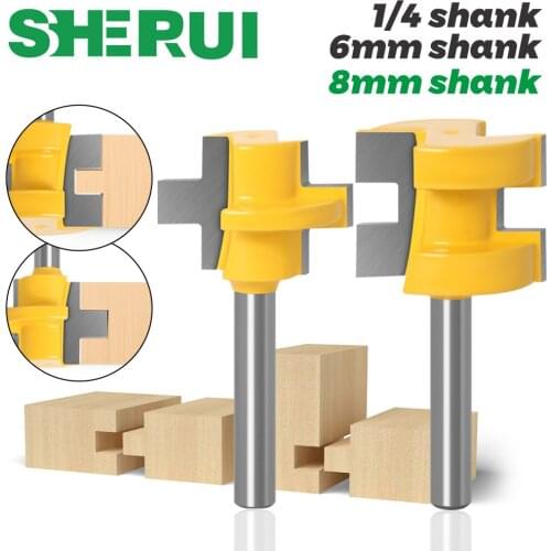 2pc Mini Tongue & Groove Router Bit Set - 1/4" Shank Line knife Woodworking cutter Tenon Cutter for Woodworking Tools