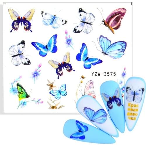 1 Sheet Butterfly 3D Back Glue Nail Art Sticker Flower ABC Letter Nail Decoration DIY Adhesive Decal Nail Ornament Stickers
