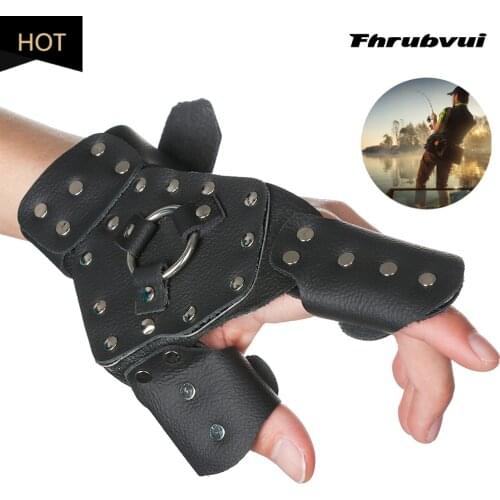 Fishing Bracers Archery Bow Protective Gloves Leather Durable Hand Slingshot Catapult Left/Right Hand Outdoor Shooting Spor