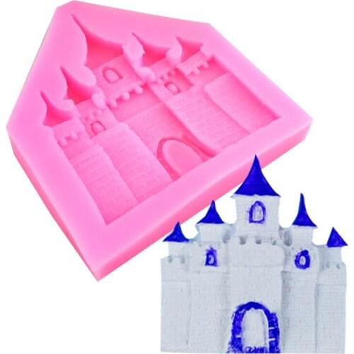 2021 New Silicone Fondant Cake Mold Romantic Fairy Tale Castle House DIY Non-stick Chocolate Mold for Oven Kitchen Baking Tools