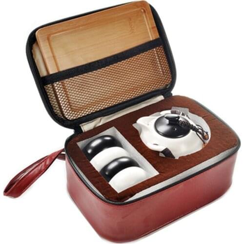 XMT-HOME Tea cozies cloth bag teapot cup set string portable travel tea set cotton linen teapot tea cups fabric bag 1set