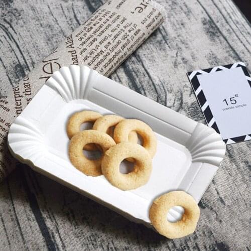 Disposable Plate Cake Tray Paper Dish Dinnerware Tool Dessert Dish Banquet Snack Tray Eco-friendly Birthday Cake Plate 100pcs