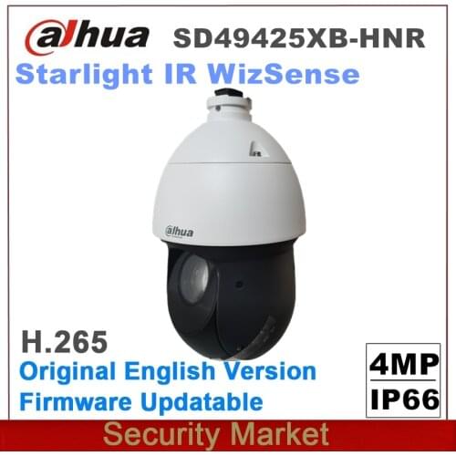 Original English SD49425XB-HNR 4MP 25x Starlight IR WizSense High Speed dome Network PTZ Camera