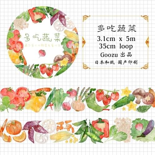 Vegetables Washi Vegetable & Fruit Food Diy Decoration Adhesive Tape