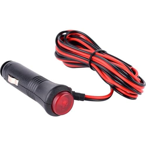 Pair 12-24V Car Cigarette Lighter Socket Plug Connector with Switch 1.5m