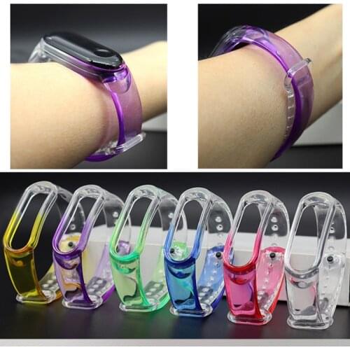 Transparent Color Strap For Xiaomi Mi Band 4 3 5 Band Silicone Wristband Bracelet Replacement For Mi band 6 Mi Band 3 4 5 Strap