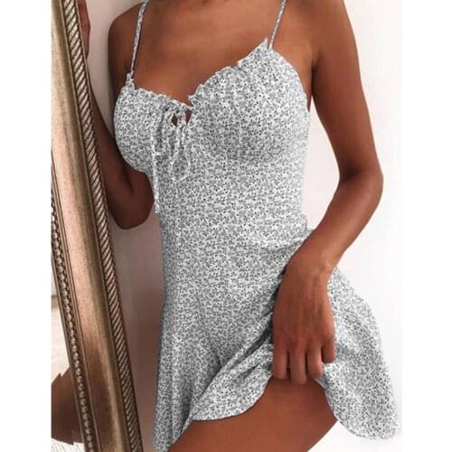 Summer Sexy Bodycon Dress Vintage Mini Dresses Floral Sundress White Clothes For Women 2021 Fashion Womans Clothing