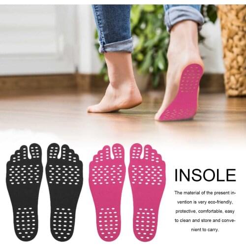 Beach Swim Pool Adhesive Anti Slip Invisible Foot Pads Insulation Protection Mats Barefoot Stick Insoles Footpads Sticker Shoes