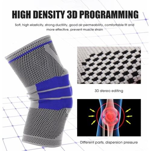 1PC Sports Kneepad Men Pressurized Elastic Knee Pads Healthy Support Fitness Gear Running Basketball Volleyball Brace Protector