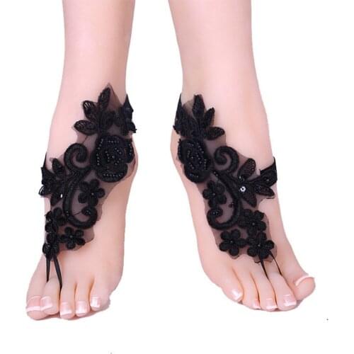 Wedding Lace Woman Bridal Anklets Barefoot Sandals Beach Sunbathing 2020