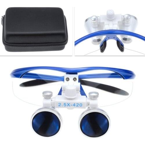 High Quality Blue Plastic Frame Medical Loupes 2.5/3.5X Binocular Magnifier Dental Surgical Magnifying Glasses