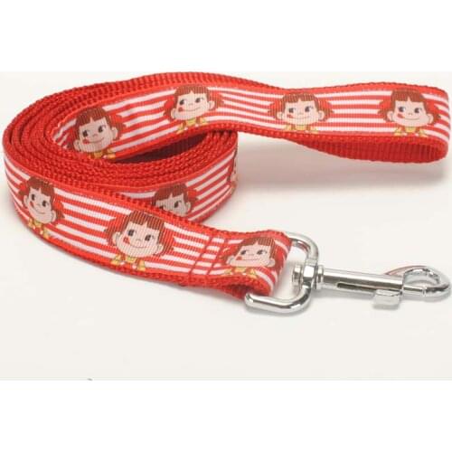 1"25mm Cartoon Little Girl Peko Printed Ribbon Dog Collar ,dog Leash, Safety Belt ,key Fob ,with Nylon Materials