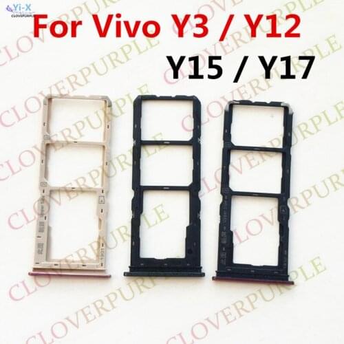 1x New Sim Card Tray Micro SD Card Holder Slot Parts Sim Card Adapter For Vivo Y17 / Vivo Y3 / Vivo Y12 / Vivo Y15