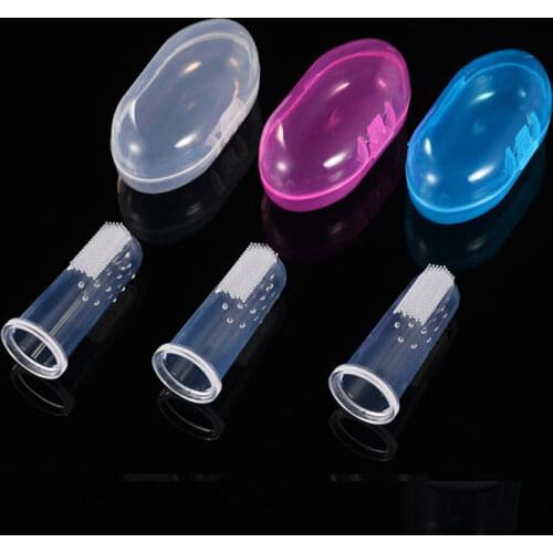 1 Pcs Baby Kids Silicone Finger Toothbrush Children Teeth Cleaning Brush Infant Soft Tooth Brush Massage Set With Box D0384