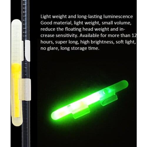 5 Packs 10pcs Fishing Float Fluorescent Lightstick Light Night Float Rod Dark Glow Stick Clip On Fishing Rod Accessories New