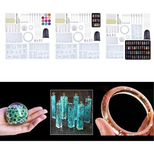 148pcs/Set Epoxy Resin Casting Silicone Mold Kit Jewelry Making Pendant Craft