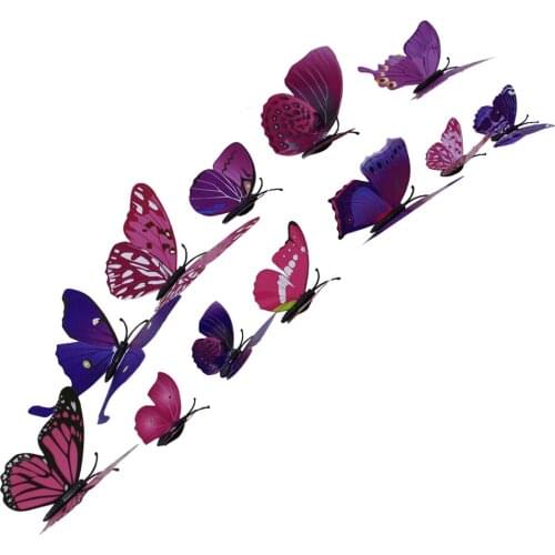 24Pcs Fairy 3D Magnet Butterfly Wall Sticker PVC Art Butterflies Decal Home Decor Kid Room Wall Mural Stickers
