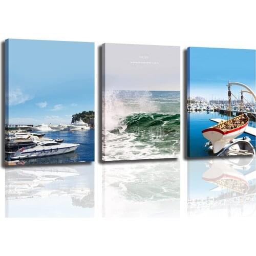 3 Piece Sea View Canvas Decoration Wall Art Cruise Ship Artwork Picture Print