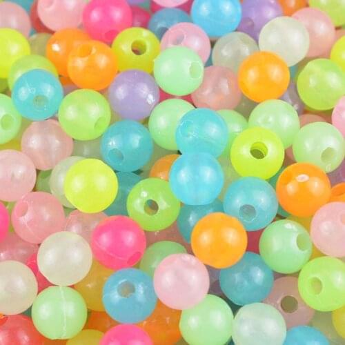 500g per Lot Fishing Fluorescent Toy Beads Acrylic Luminous Bead Glowing Pearl 6MM 8MM 10MM 12MM