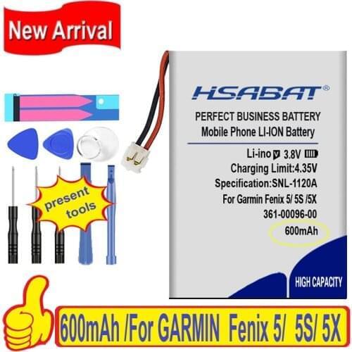 Top Brand 100% New 600mAh 361-00097-00 361-00096-00 361-00098-00 Battery for GARMIN Fenix 5/ Fenix 5S/ 5X GPS Multi sport