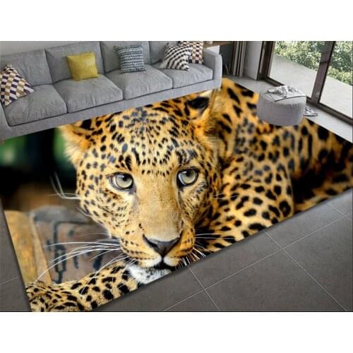 3D Leopard Pattern Large Carpets for Living Room Wild Animal Rugs Bedroom Soft Bathroom Kitchen Floor Mat Tatami Rug