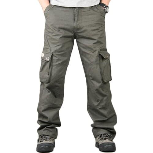 Cargo Pants Men Casual Streetwear Loose Overalls Trousers Pantalones Hombre Man Cotton Hiphop Baggy Pocket Tactical Track Pants