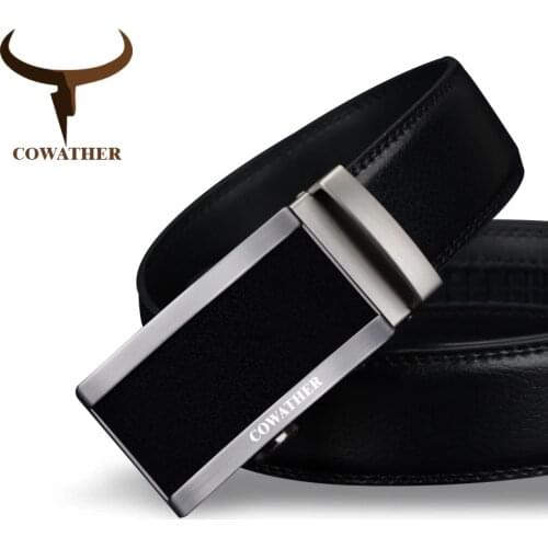 COWATHER 2019 top quality cow genuine fashion leather men belts for men automatic buckle strap cinto masculino free shipping