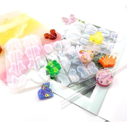 DM077 New Design DIY Crystal Drip Silicone Mould Cup Straw toppers Mold Buckle Accessories