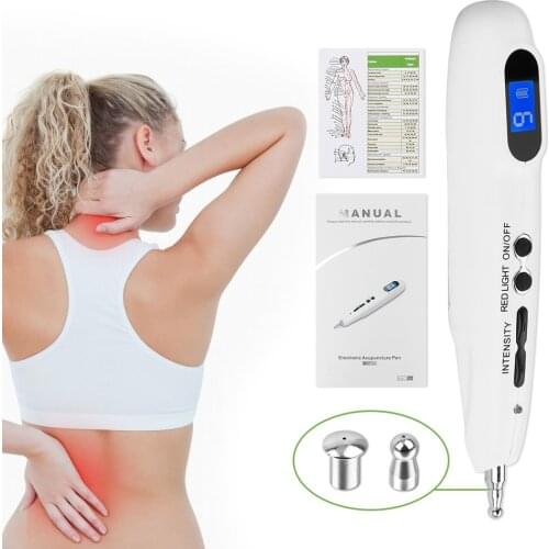 Electronic Laser Acupuncture Pen USB Electric Therapy LCD Display Massage Pen Acupoint Meridian Energy Pen Relief Point Detector