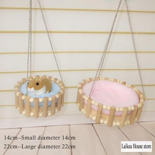 Pet Hammock Hamster Hanging Bed Small Animal Warm House Mini Pets Sleeping Bags Practical Style 14/22CM New Supplies Wooden
