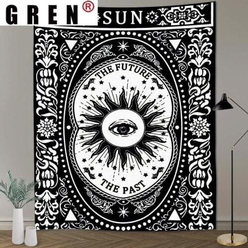 GREN Tapestry Gothic Style Tarot Card Tapestry Psychic Reading Tapestry Bohemian Sun and Evil Eye Wall Tapestry Dorm Home Decor