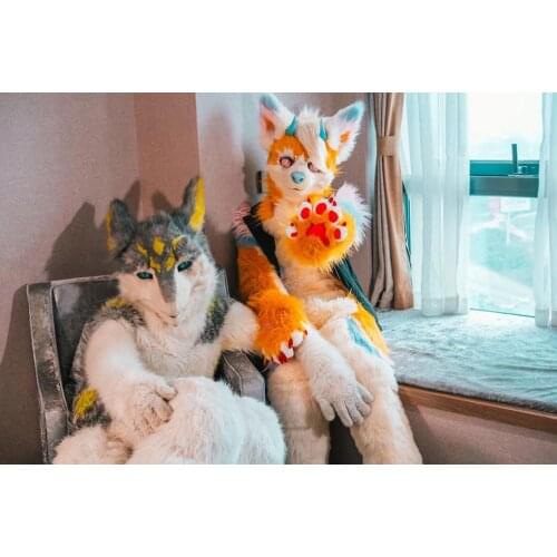 Customized Available REAL PHOTO dx0136 head CAT full sets husky dog Suit fursuit Costume fox Party Carnival Gift