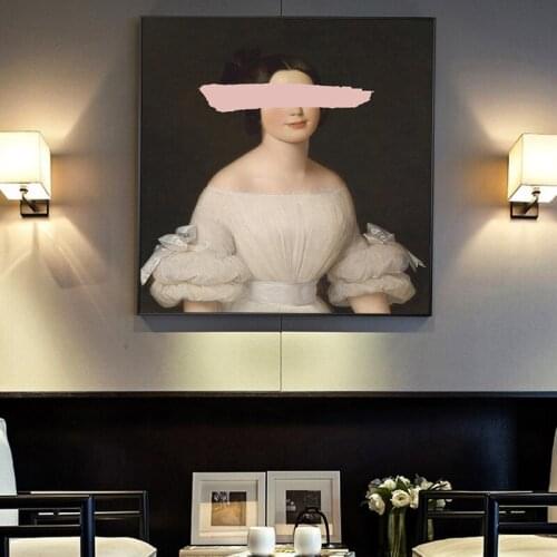 Classic Girl Women Art Canvas Print Oil Painting Vaporwave Vintage Portrait Wall Picture Living Room Home Decoration Poster