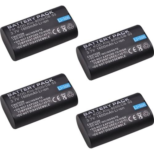 3pc 1600mAh KLIC-8000 Klic-8000 DB-50 KLIC 8000 Li-ion Battery for Kodak Zx1 ZxD Z612 Z712 Z812 Z1085 Z1015 Z1012 Z1485 Z8612 IS