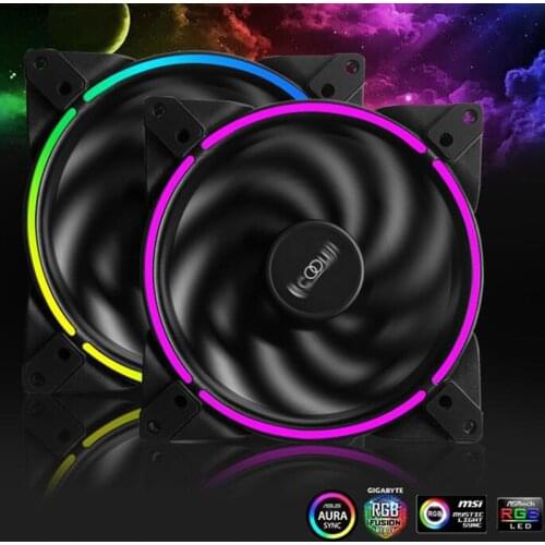 Pccooler HALO 14cm Computer Case Corona Regulating Fan 4PIN&3PIN RGB Fan AURA Sync CPU Radiator Water Cooling Replacement Fan