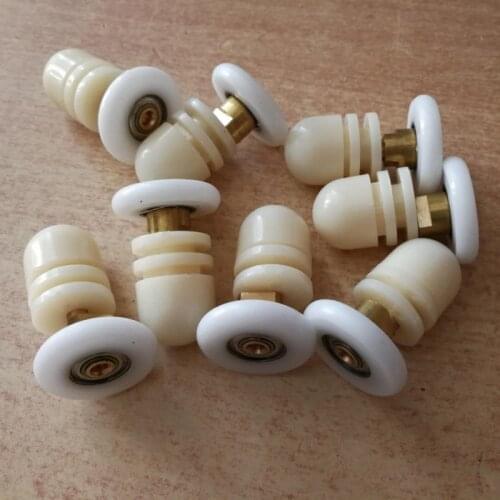 Eccentric shower door rollers/pulleys/wheels diameter 29mm and material copper + nylon with eccentric bearing and shaft 8pcs/lot