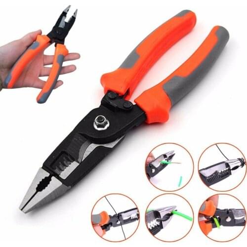 Dreamburgh Hot 8 " Inch 6-in-1 Multifunctional Electrician Stripping Wireplier Crimping Pliers Cutting Pliers Needle Nose Pliers