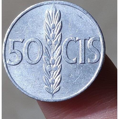 Spain 50 Cents 20mm Coins Eu Edition Europe 100% Real Original Used Coin Old Random Year