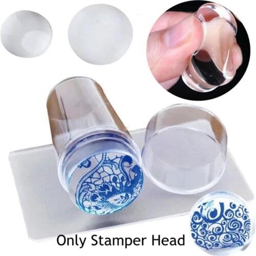 French Nail Tool New Nail Seal Stamp Transfer Stamper Nail Polish Print Clear Jelly Silicone Refill Head Beauty