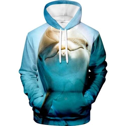 New Product 3D Fish Color Printing And Fleece Hooded Cosplay Male Pattern Jacket