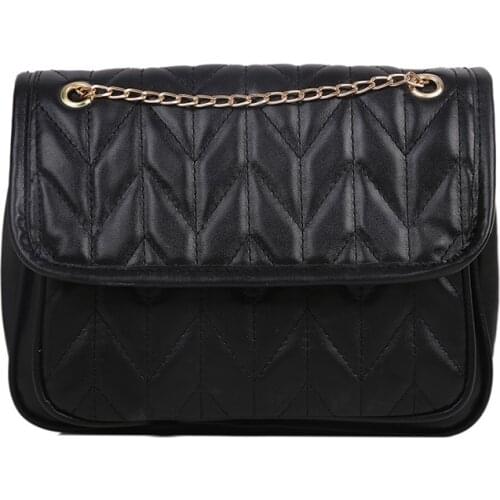 Solid Color Shoulder Messenger Bag for Women Fashion Simple Handbags Causal PU Leather Chain Crossbody Bag