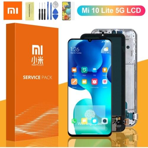 Original 6.57'' Display For Xiaomi Mi 10 Lite 5G LCD Display Touch Screen Digitizer Assembly Replacement Parts With Frame LCD