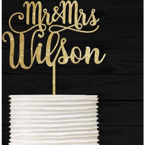Personalized Wedding Cake Topper, Custom name Cake Topper for Wedding Engagement , Mr and Mrs cake topper Decoration Supplies