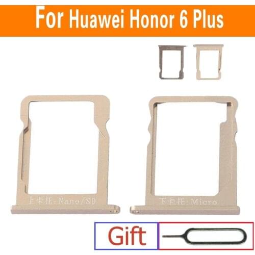 Genuine (UP+ down) Sim Card Tray Holder for Huawei Honor 6 plus Sim Card Slot reader For Huawei Glory 6 plus PE-TL10 Sim Adapter