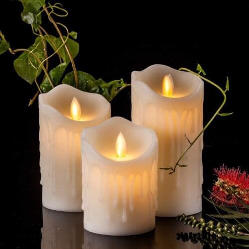 Festival Decor LED Candles 3PCS Set Remote Control Teardrop Type Swing Battery Candles Lamp Romantic Creative Flameless Light